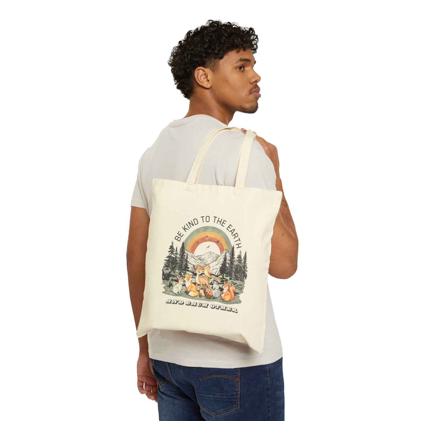 Be Kind to the Earth and Each Other - Cotton Canvas Tote Bag